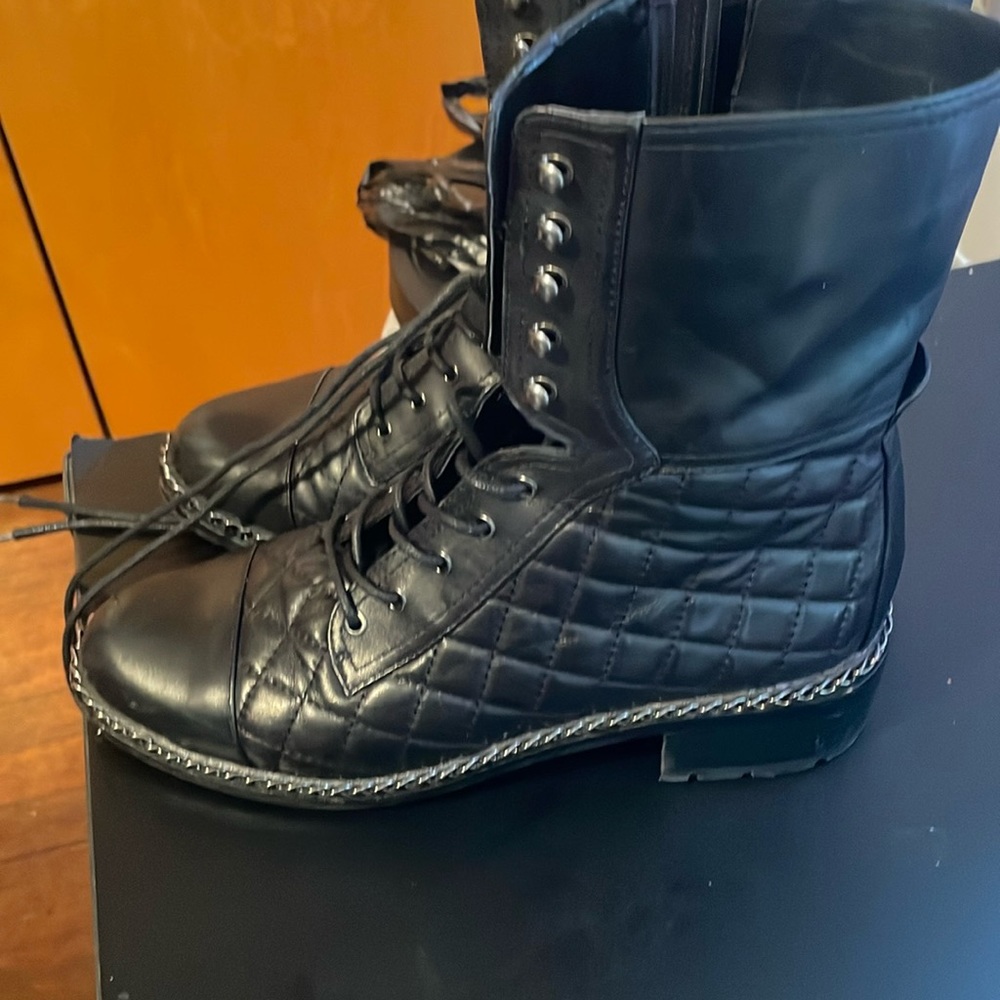 Vince Camuto Quilted VC- Joanie  Combat Boot butter calf